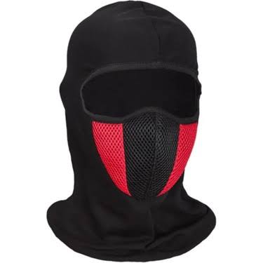 Fileli Boyunluk Maske Sİyah-Kırmızı